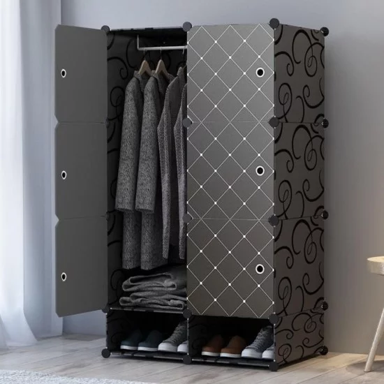 Armoire Rangement Vêtements -Penderie plastique 8 Cube Armoire Rangement Vêtements -Penderie plastique 8 Cube
