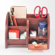 Rangement Bureau avec 5 Compartiments Marron