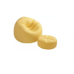 Fauteuil Gonflable avec repose-pieds Jaune . Fauteuil Gonflable avec repose-pieds Jaune .