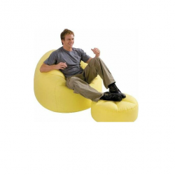 Fauteuil Gonflable avec repose-pieds Jaune . Fauteuil Gonflable avec repose-pieds Jaune .