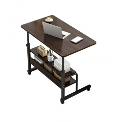 Table d’ordinateur à roulette multifonction avec roues en bois et métal 40X60cm Table d’ordinateur à roulette multifonction avec roues en bois et métal 40X60cm