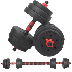 Haltères 20kg, Kit d'Haltères Musculation en PVC Réglable pour Entraînement Musculaire avec Barre d'extension Haltères 20kg, Kit d'Haltères Musculation en PVC Réglable pour Entraînement Musculaire avec Barre d'extension