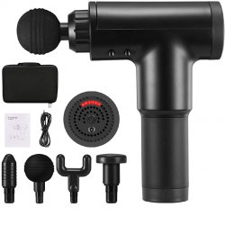 Pistolet de massage de récupération musculaire Noir Pistolet de massage de récupération musculaire Noir