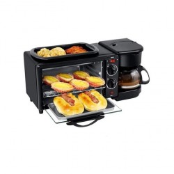 Machine 3 en 1 - Grille Pain Electrique 2 fentes + machine à café