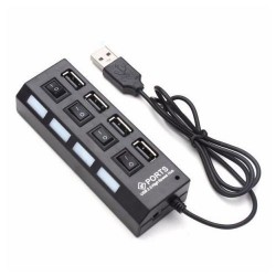Rallonge 4 Ports USB 2.0 Hub - Noir Rallonge 4 Ports USB 2.0 Hub - Noir
