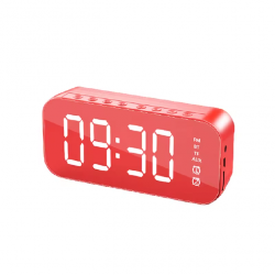 Réveil numérique avec haut-parleur Bluetooth Rouge Réveil numérique avec haut-parleur Bluetooth Rouge