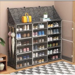 Rangement chaussure en cube 6 Portes 3 battants en plastique ( 36 paires )