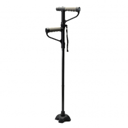 Canne pliable avec deuxième poignée pivotante et éclairage LED intégré Canne pliable avec deuxième poignée pivotante et éclairage LED intégré