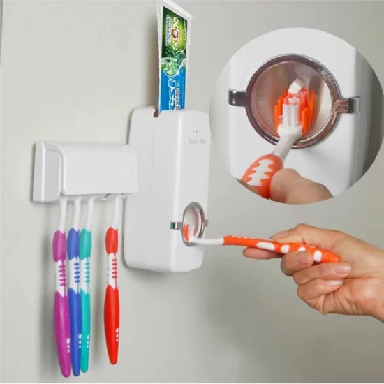 Distributeur de Dentifrice avec Support 5 Brosses à Dents - plastique Distributeur de Dentifrice avec Support 5 Brosses à Dents - plastique
