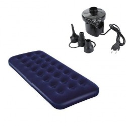 Matelas Gonflable 1 Place + gonfleur. 1.81cm x 99cm x 22cm Matelas Gonflable 1 Place + gonfleur. 1.81cm x 99cm x 22cm