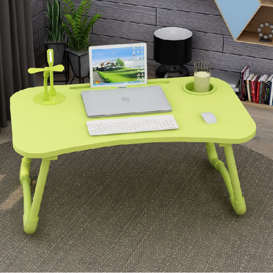 Table d'ordinateur pliable avec câble et port USB Vert