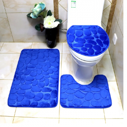 Tapis Salle de bain 3 pièce Bleu Tapis Salle de bain 3 pièce Bleu