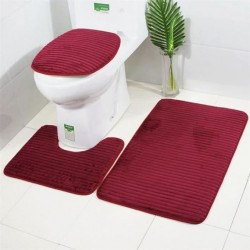 Tapis Salle de bain 3 pièce Rouge Tapis Salle de bain 3 pièce Rouge