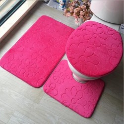 Tapis Salle de bain 3 pièce Rose Tapis Salle de bain 3 pièce Rose
