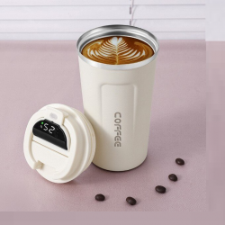 Bouteille Thermos intelligente avec affichage de la température par LED Blanc Bouteille Thermos intelligente avec affichage de la température par LED Blanc