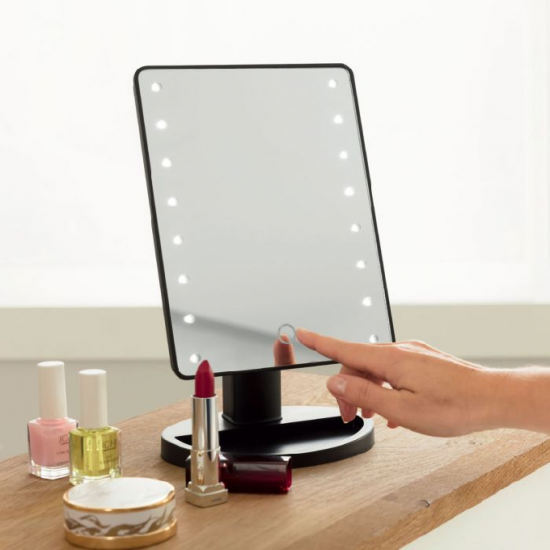 Miroir de Table LED tactile et inclinable Noir