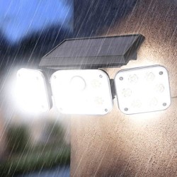 Lampe projecteur Solaire - Détecteur de mouvement - Intelligente 3 Face Lampe projecteur Solaire - Détecteur de mouvement - Intelligente 3 Face