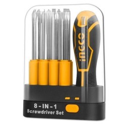 Boite de Tournevis Interchangeables - 9 Pièces - Jaune/Noir