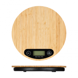 Balance de cuisine électronique en bambou Ronde
