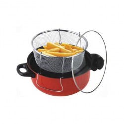 Friteuse Avec Couvercle 26cm - Rouge Friteuse Avec Couvercle 26cm - Rouge