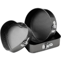 Ensemble de 3 Moules à Gâteau à Charnière - Noir