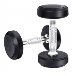 Haltères hexagonales en poly caoutchouc deux 5 kg.