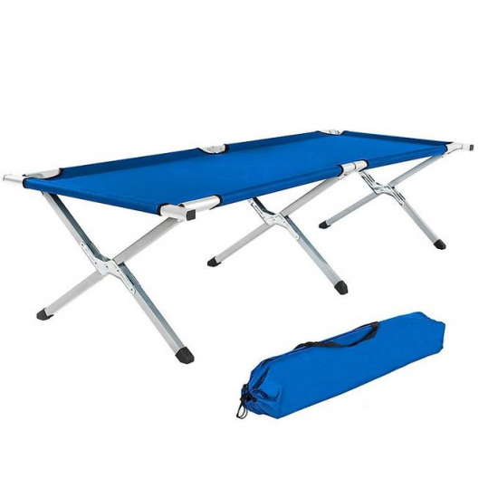  Lit Camping Pliable Bleu.