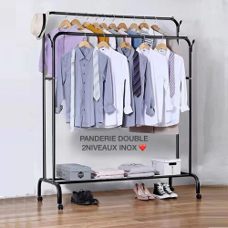 Penderie double barre pour habits, chaussures, sacs...